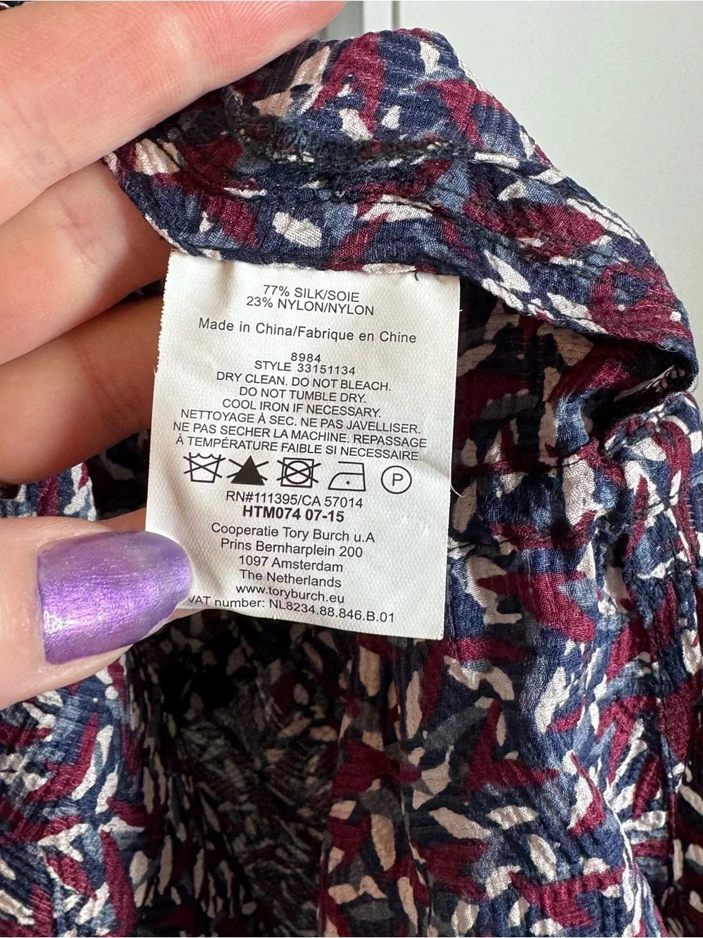 TORY BURCH Silk Red Agate Confetti Drop‎ Waist Tunic Blouse size 6 designer luxe